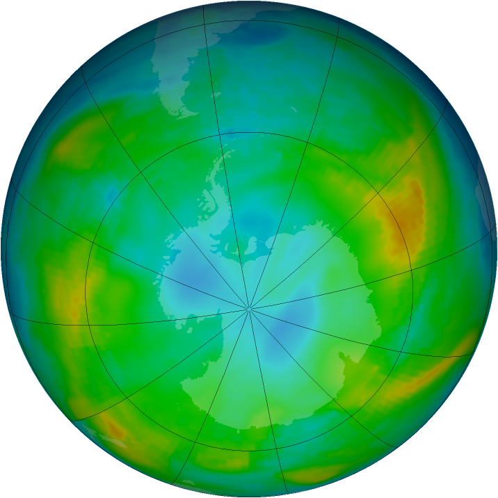 Antarctic ozone map for 21 May 1980